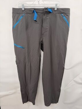 Men's Gray Outdoor Tech Pants with Blue Accents size 38